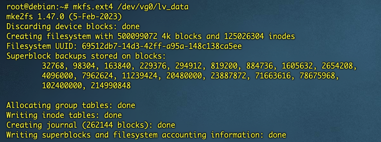 Format Logical Volume