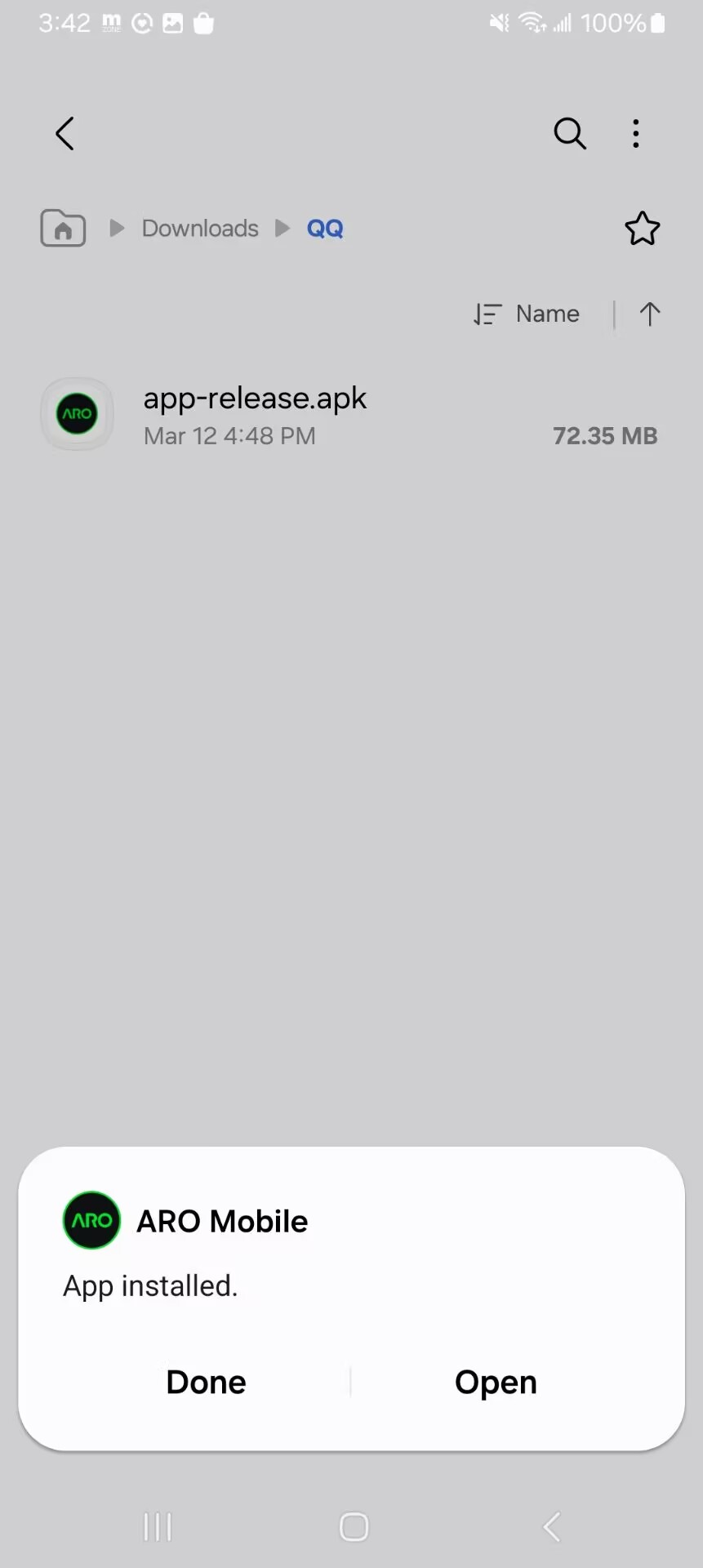 Step 1.3 - Open ARO Mobile